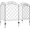 4-Panel Decorative Fencing: Swirls Design, Metal Yard Barrier for Pets & Flower Bed Edge|