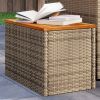 Garden Side Table Beige and brown