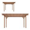 12 x 10 FT Outdoor Wood Pergola, Wooden Grape Pergola for Climbing Plant Support for Garden, Patio, Backyard, Deck, Brown