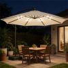 Terrace Umbrella, Outdoor Umbrella, Courtyard Umbrella, Cream White (with Base)