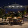 Terrace Umbrella, Outdoor Umbrella, Courtyard Umbrella, Dark Grey (with Base)