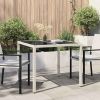 Garden Dining Table White 35.4" x 35.4" x 29.5" Poly rattan