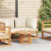 Side Table Brown 27.56 x 27.56 x 15.75 in Solid Teak Wood