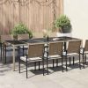 Garden Table Beige 98.43 x 39.37 x 29.53 in Poly Rattan