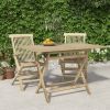 Folding Garden Table Grey Solid teak wood Medium Foldable