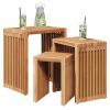 Garden Side Table 3 pcs Brown 12.99 x 17.52 x 20.08 in