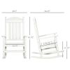 2PCs Outdoor Rocking Chair White with Armrests Fade-Resistant Waterproof HDPE for Indoor & Outdoor Relaxation