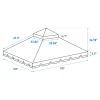 10x10 Ft Outdoor Patio Gazebo Replacement Canopy,Double Tiered Gazebo Tent Roof Top Cover Only GreatWall border(Frame Not Include)-Red