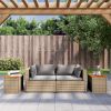 Garden Side Table Beige and brown