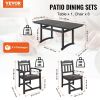 7 Pieces Patio Dining Set, Outdoor Rectangle Furniture Table and Chairs Set, All Weather Garden Furniture Table Sets, HIPS Patio Conversation Set