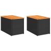 Garden Side Table Black and Brown