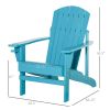 Adirondack Chair, Campfire chair and Deck Chair, Classic Lounge w/ Built-in Cupholder for Patio, Backyard, Deep Sky Blue