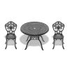 3-Piece Set Of All-Weather Cast Aluminum Dining Furniture Set With Black Frame