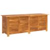 Garden Storage Box Natural Solid Acacia wood 59.1 x 19.7 x 22.0 in