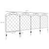 4-Panel Decorative Fencing: Swirls Design, Metal Yard Barrier for Pets & Flower Bed Edge|