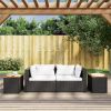 Garden Side Table Black and Brown