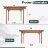 12 x 10 FT Outdoor Wood Pergola, Wooden Grape Pergola for Climbing Plant Support for Garden, Patio, Backyard, Deck, Brown