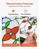 Stained Glass Window Panel, 26 x 16 in, Tiffany Style Hanging Transom Window Panel with Chain, Large Horizontal Rectangle Stain Glass