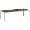 Garden Table Beige 98.43 x 39.37 x 29.53 in Poly Rattan
