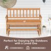2-Person Wooden Outdoor Rocking Chair, Patio Swing Rocking Loveseat