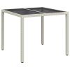 Garden Dining Table White 35.4" x 35.4" x 29.5" Poly rattan