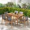 55 Inch Patio Dining Table Expandable for 6-8 People with Umbrella Hole