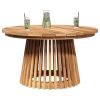 Side Table Brown 27.56 x 27.56 x 15.75 in Solid Teak Wood