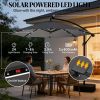Terrace Umbrella, Outdoor Umbrella, Courtyard Umbrella, Dark Grey (with Base)