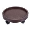 8 Pack Plant Caddy with Wheels, Heavy Duty 12.2 Inch Rolling Plant Stand for Moving Potted Flowers Indoor Outdoor, Brown