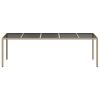Garden Table Beige 98.43 x 39.37 x 29.53 in Poly Rattan