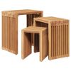 Garden Side Table 3 pcs Brown 12.99 x 17.52 x 20.08 in