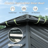 8' X 8' Hardtop Gazebo, Aluminum Metal Gazebo with Galvanized Steel Double Roof Canopy, Curtain and Netting, Permanent Gazebo Pavilion for Patio