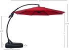 Cantilever Outdoor  Umbrella with Base , Aluminum Offset Umbrella.(Included 2 Packages)